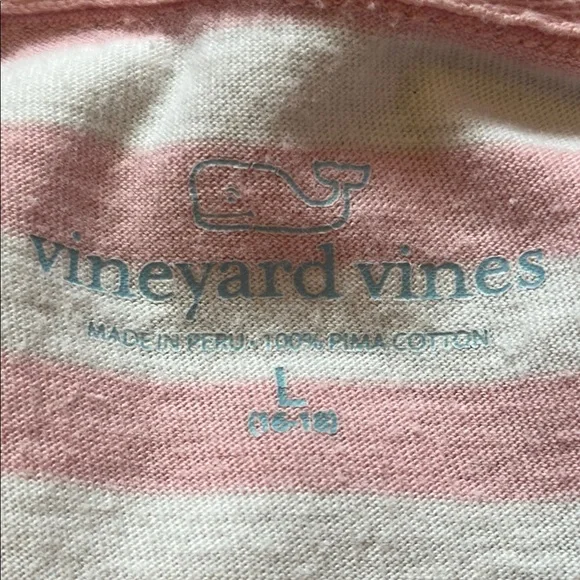 Vintage Boys/Kids Vineyard Vines Pink+White Polo Size YL - Picture 2 of 5
